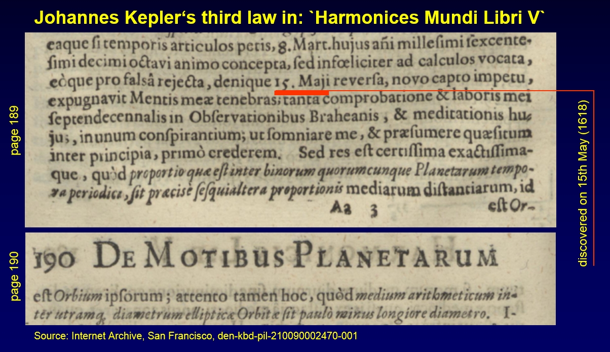 Kepler third law in Harmonices Mundi Libri V page 189