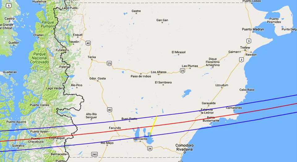 Eclipse map (source: F. Espenak and Google Maps)